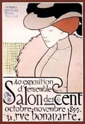 * 1899 poster for the 40th exhibition of the Salon des Cent by Henri Evenepoel.