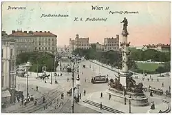 Tegetthoffdenkmal, Viena (postal de 1908)