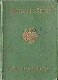 Pasaporte ministerial alemán expedido al Dr. Fritz Norden en 1927.