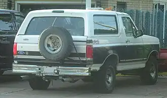 Ford Bronco 1992–1996, vista trasera