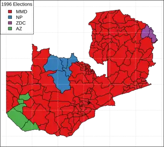 Elecciones generales de Zambia de 1996
