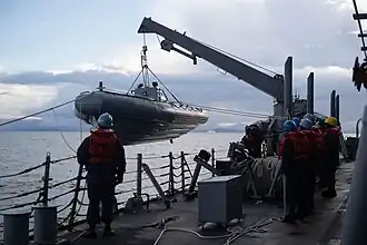 Pescante rotatorio simple de uso militar.