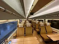 Interior de un coche de la clase Turista