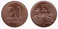 20 centas - emisión de 1991