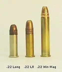 Comparación de cartuchos .22 Long, .22 Long Rifle y .22 Winchester Magnum