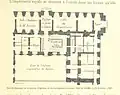 La planta baja del Louvre en 1780 (reproducción de 1895) que muestra la Escalier du Salon de Brébion