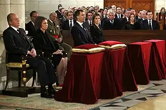 Funerales de Adolfo Suárez (tras los reyes, los presidentes del gobierno aún vivos-), 2014.