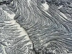 Formación de lava pahoehoe en Bahía Sullivan