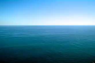 Vista aérea del océano Pacífico.