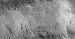 Pendiente oscura streaks, cuando visto por HiRISE bajo HiWish programa