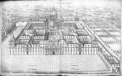 Scenographia totius fabricae S. Laurentii in Escoriali, de Pedro Perret (1589).