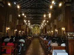Retablo y techos con vigas de par y nudillo, Iglesia de San José, Baras, Rizal