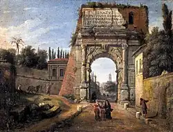 Vista del Arco de Tito en Roma, h. 1710.
