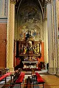 Altar lateral de la Virgen María y seis santos. Mecenas checos