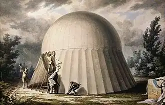 Aerostato en el campamento bajo su tienda de protección (5/5)