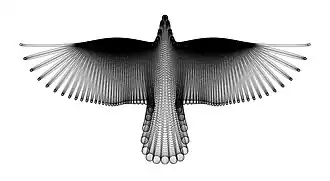 A Bird in Flight, por Hamid Naderi Yeganeh, 2016, construido con una familia de curvas matemáticas