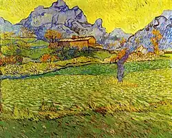 Vincent van Gogh, Un prado en las montañas de Le Mas de Saint-Paul, 1889.