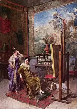 En el estudio del artista (1886). Colección particular.