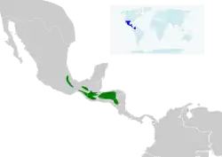 Distribución geográfica del colibrí de Abeillé