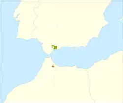 Distribución del pinsapo en el sur de España y el norte de Marruecos.