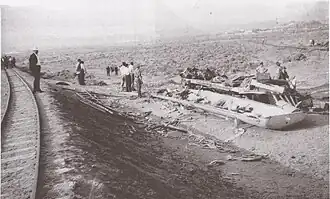 Imagen desde el terraplén del accidente ferroviario de 1953. Nótese, que al fondo de la imagen del lado izquierdo se ve urbanización en dirección al actual Liceo Militar.
