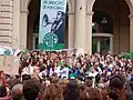 Acto en repudio al cierre con la presencia de distintos dirigentes sociales y gremiales, además de los diputados nacionales Myriam Bregman, Pablo Yedlin, Juan Manuel Abal Medina, Nicolás del Caño y otros.