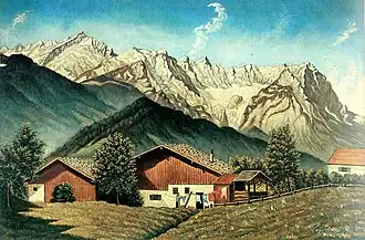 Alpenhof, óleo sobre tabla, 1926.