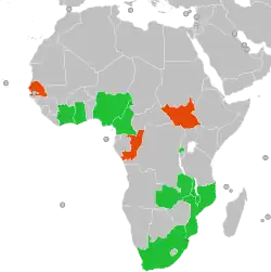      Países participantes      Países que no clasificaron.