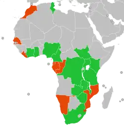      Países participantes      Países que no clasificaron.