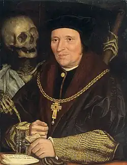 Retrato de Sir Brian Tuke con la Muerte, seguidor de Hans Holbein el Joven.