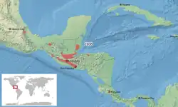 Distribución de A. moreletii en 2008.