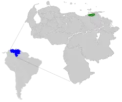 Distribución geográfica del silfo de Berlepsch