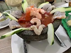 Aguachile en Molcajete