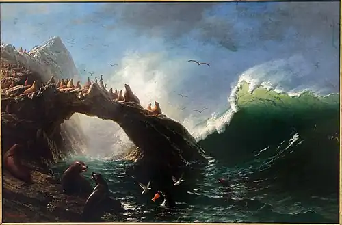 Isla Farallón , 1887, óleo sobre lienzo, Albert Bierstadt