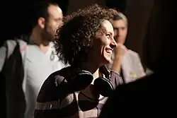 Albertina Carri durante el rodaje de la serie 23 pares (2012)