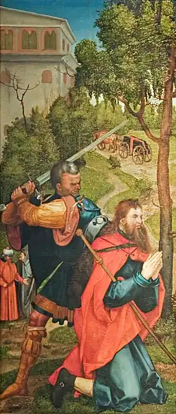 Linker Flügel oben, Martyrium des Hl. Jakobus