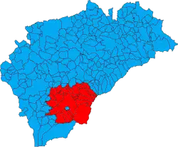 Extensión en la provincia de Segovia de los términos conectados mediante el TMS