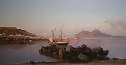 Escena de pesca en el Golfo de Nápoles, de La Volpe, 1866.