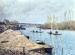 Alfred Sisley, El Sena en Port-Marly, pilas de arena