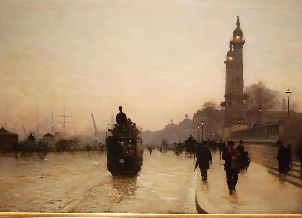 Alfred Smith, Le quai de Bacalan à Bordeaux le soir, 1883,.