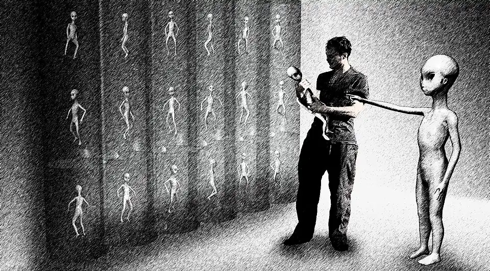 Los secuestrados informan con frecuencia de seres híbridos humano-alienígenas, especialmente bebés.[11]​[21]​[25]​[18]​[26]​[27]​