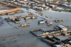 Asentamiento humano inundado por el Fenómeno del Niño en Piura