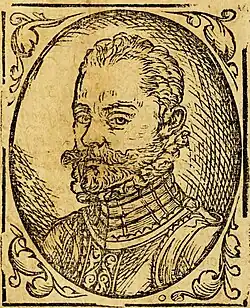 Grabado de Ercilla, 1574