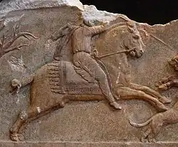 Escena de caza del jabalí (detalle del cazador).