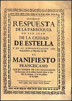 Pleito entre la parroquia de san Juan y el convento de los franciscanos de Estella por la recogida de la limosna de las ánimas