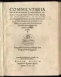 Commentaria ephemeridum, de Andreas Perlach, 1530. Se presenta como "In Academia Viennensi ordinarii quondam Mathematici..."