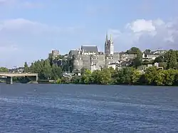 Vista de Angers asomando al Maine.