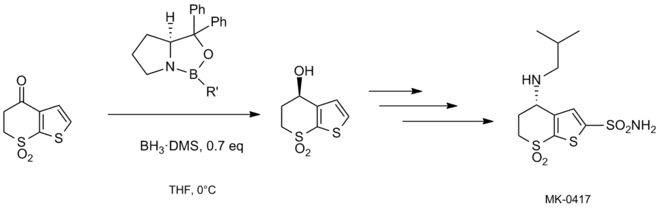 CBS Reduction of Sulfone in MK-0417 Synthesis