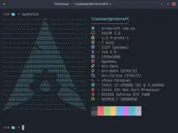 Neofetch en un emulador de terminal en Archcraft