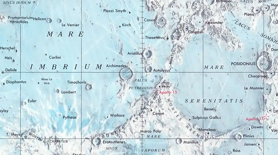 Localización de Archimedes (centro de la imagen)